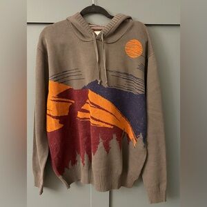 Desertcore oversized knit hoodie sun & stone XXL 100% cotton Gorpcore art kid